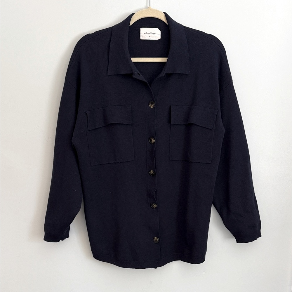 Protozoa Wilfred Free sweater Jacket in Navy size Medium